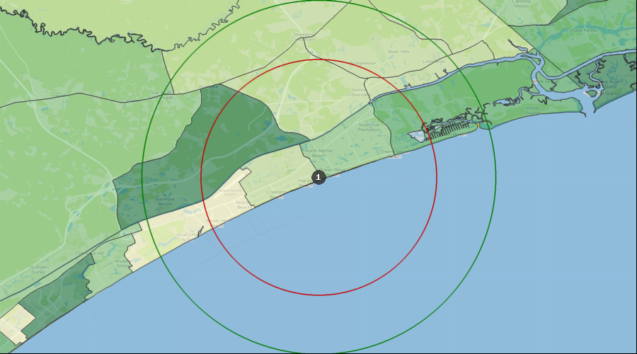 North Myrtle Beach, South Carolina - Median Household Income by Census Tract